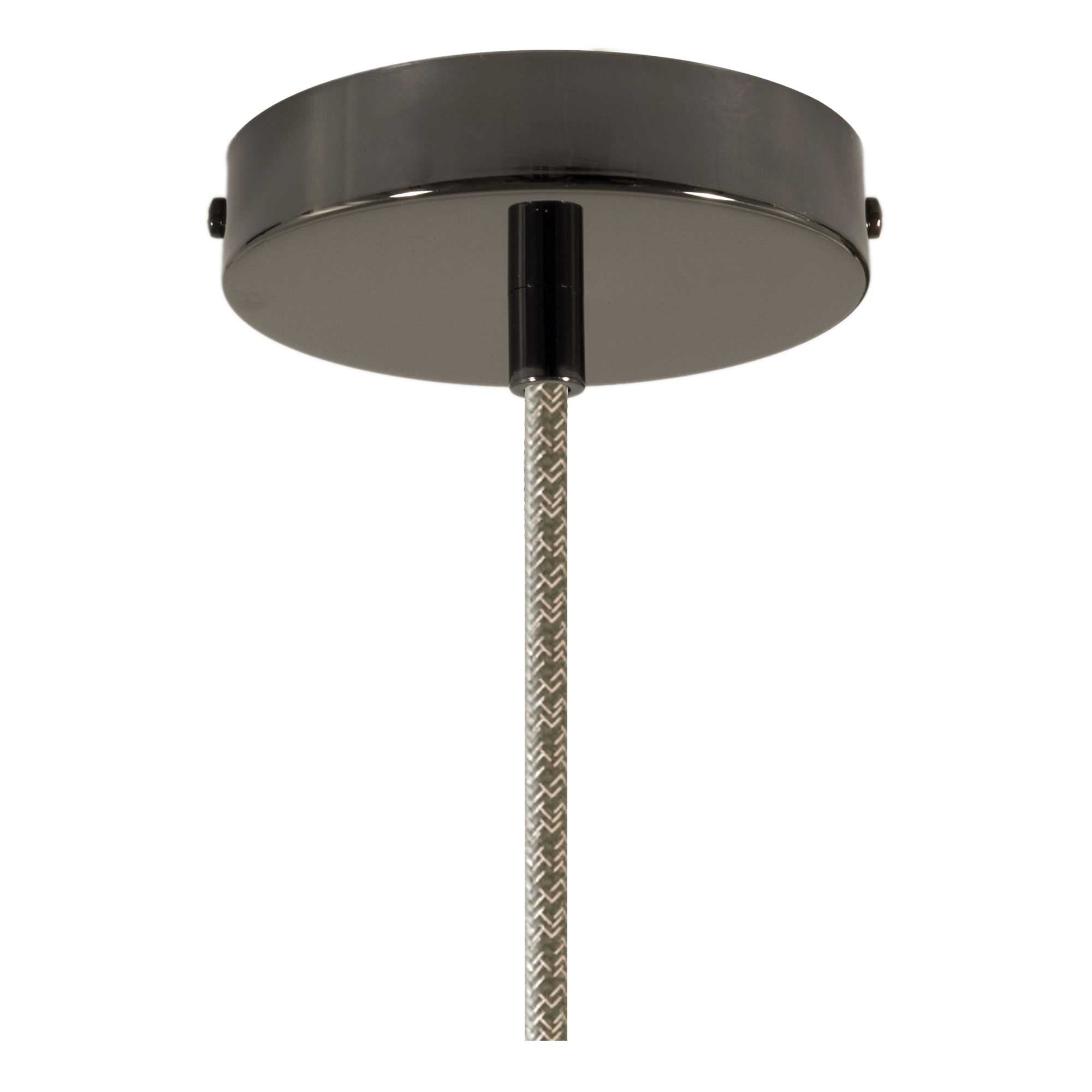 Pendant lamp with textile cable and metal details - Black pearl