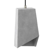 Pendant lamp with textile cable, Prisma cement lampshade and metal finishes - Light cement