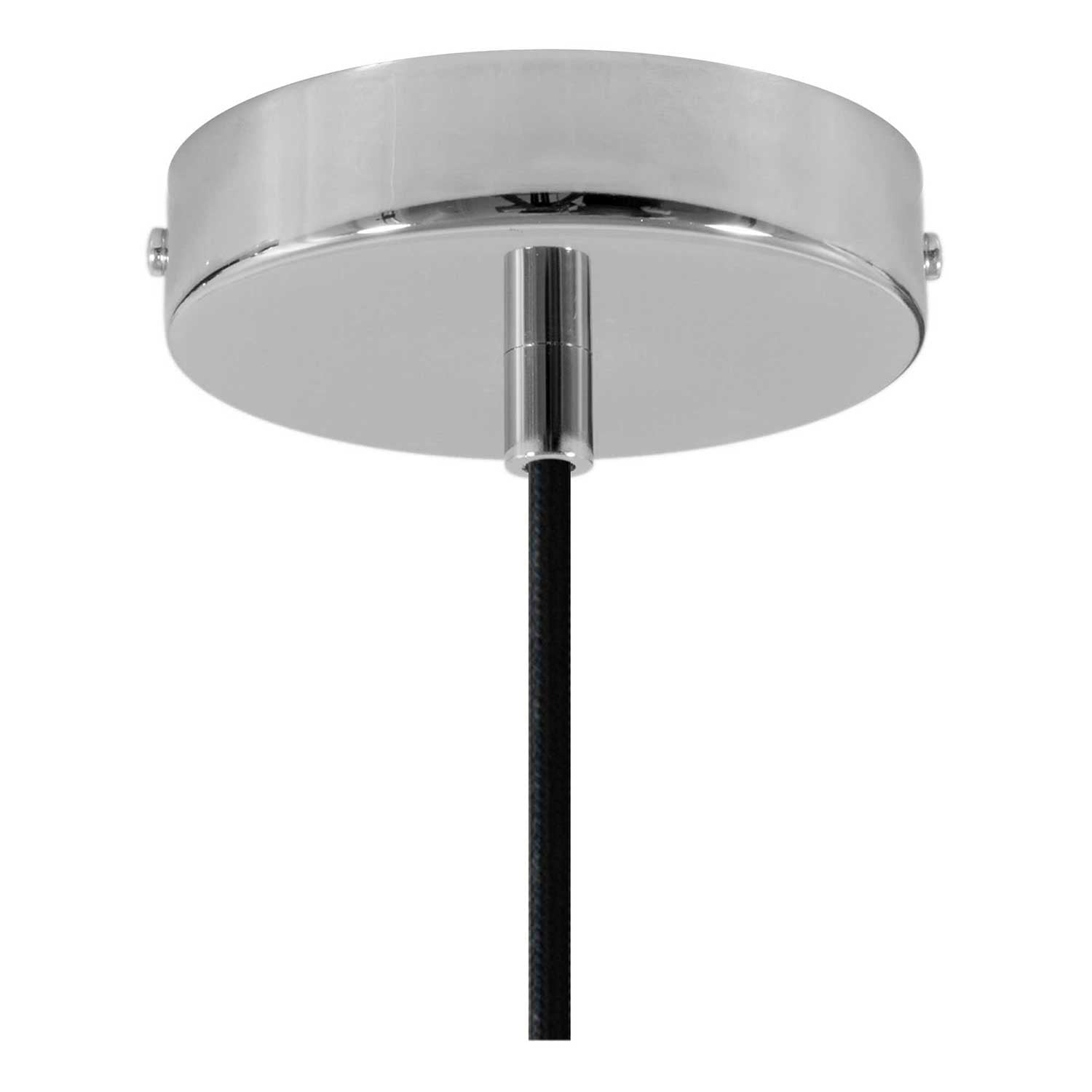 Pendant lamp with textile cable, Funnel cement lampshade and metal details - Light cement