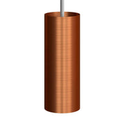 Pendant lamp with textile cable, Tub-E12 lampshade and metal details - Brushed copper