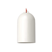 Pendant lamp with textile cable and Bell XL ceramic lampshade - Glossy white