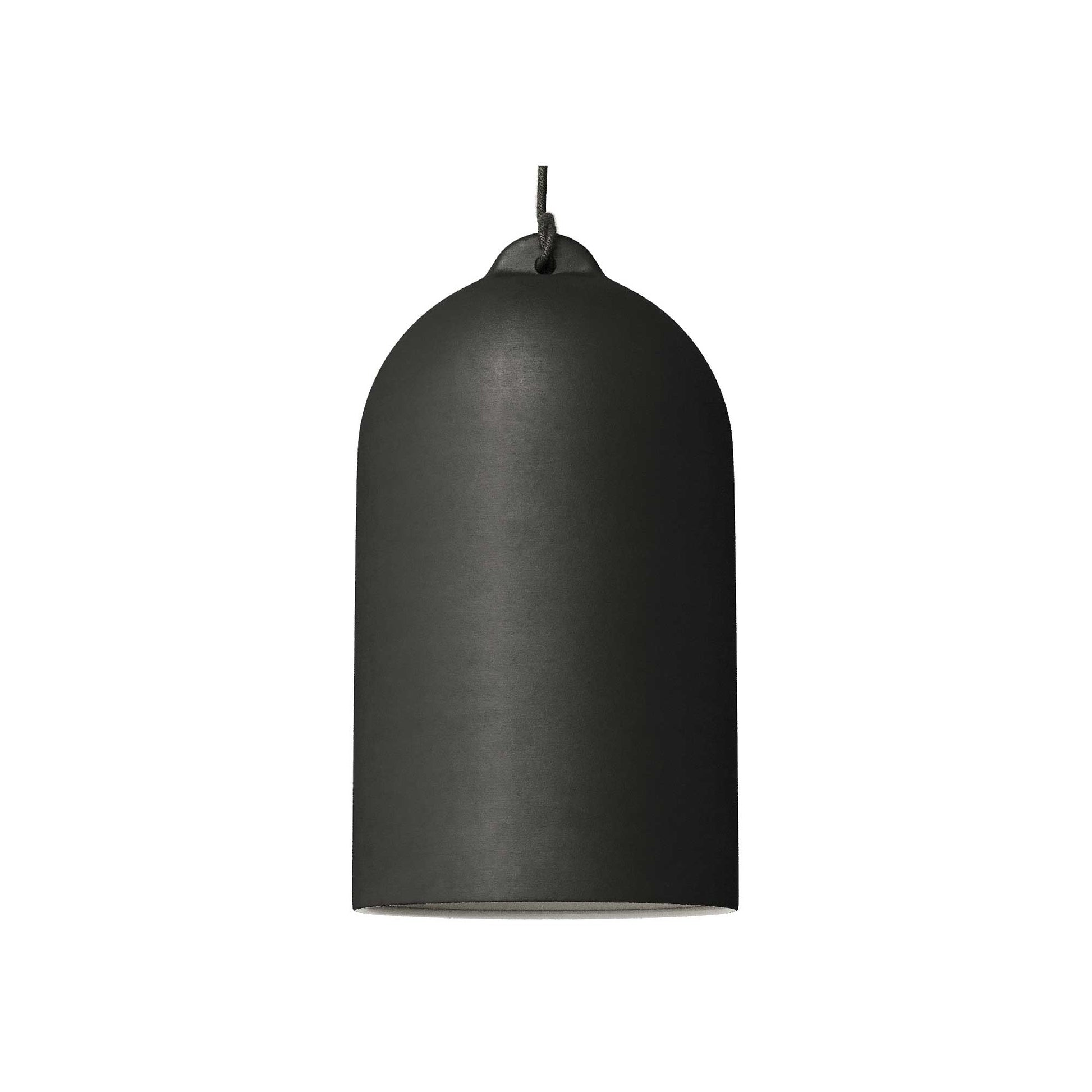 Pendant lamp with textile cable and Bell XL ceramic lampshade - Blackboard