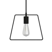 Pendant lamp with textile cable, Duedì Base lampshade and metal details - Black