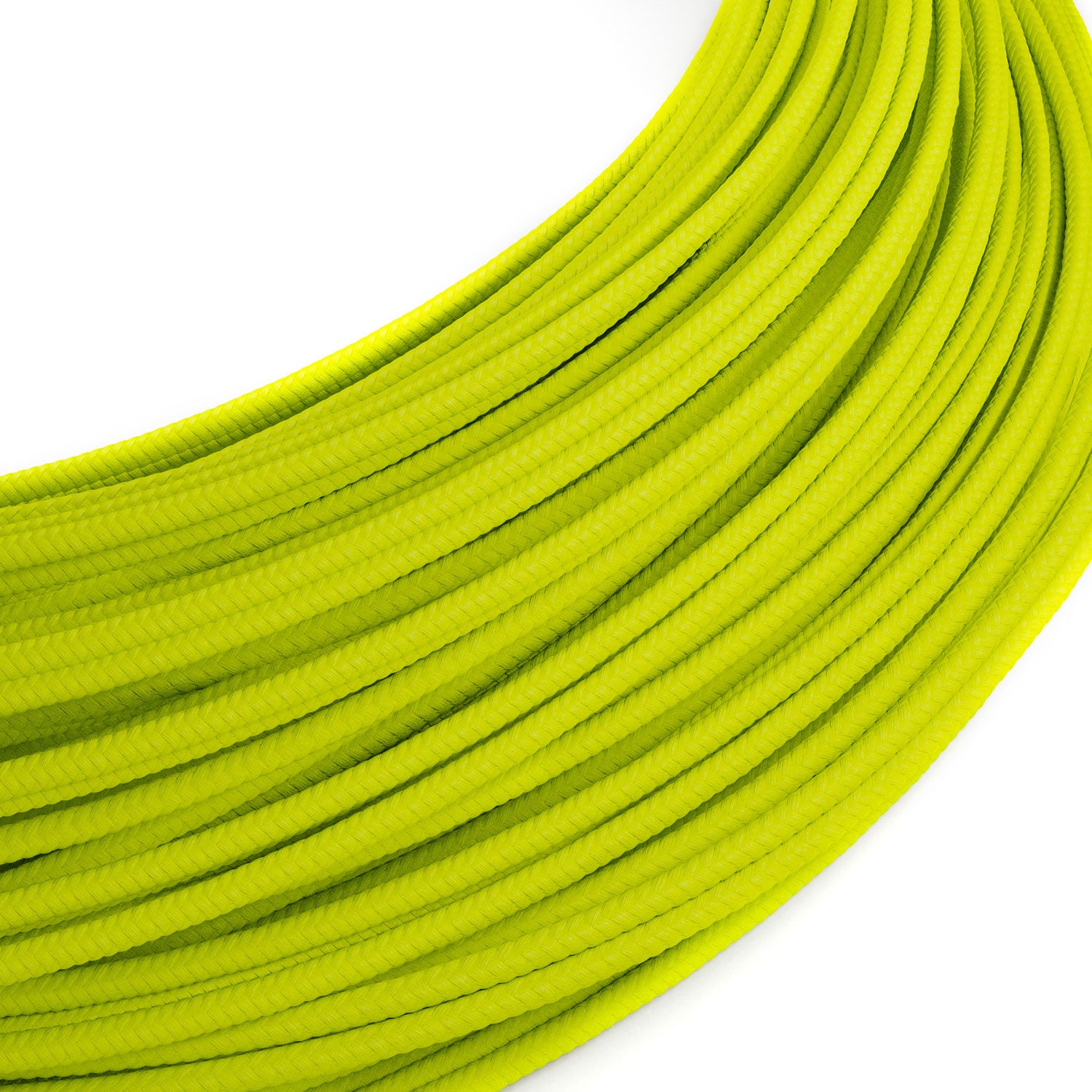 Cavo elettrico Extra Low Voltage rivestito in tessuto Giallo Fluo RF10