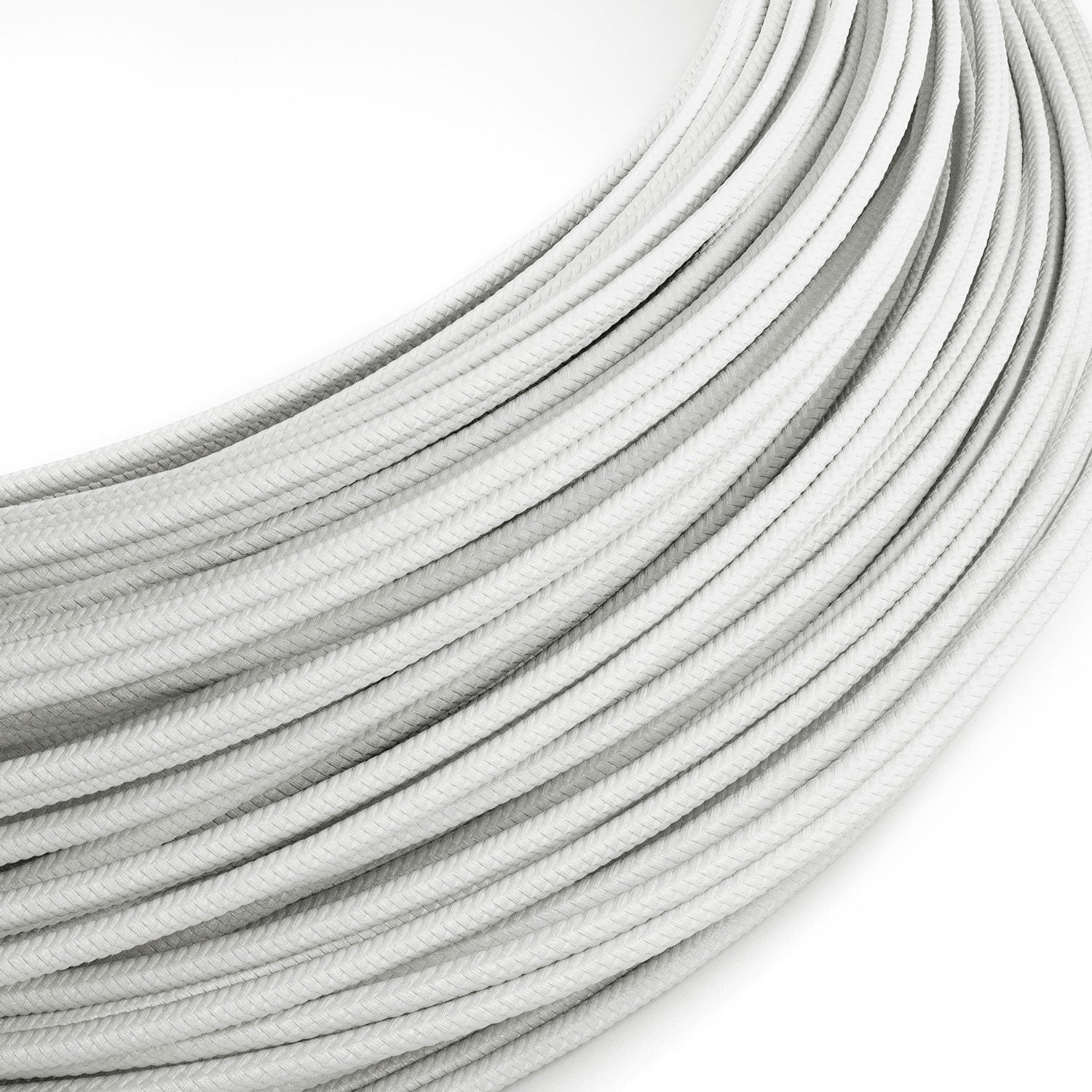 Cavo elettrico Extra Low Voltage rivestito in tessuto effetto seta Bianco RM01