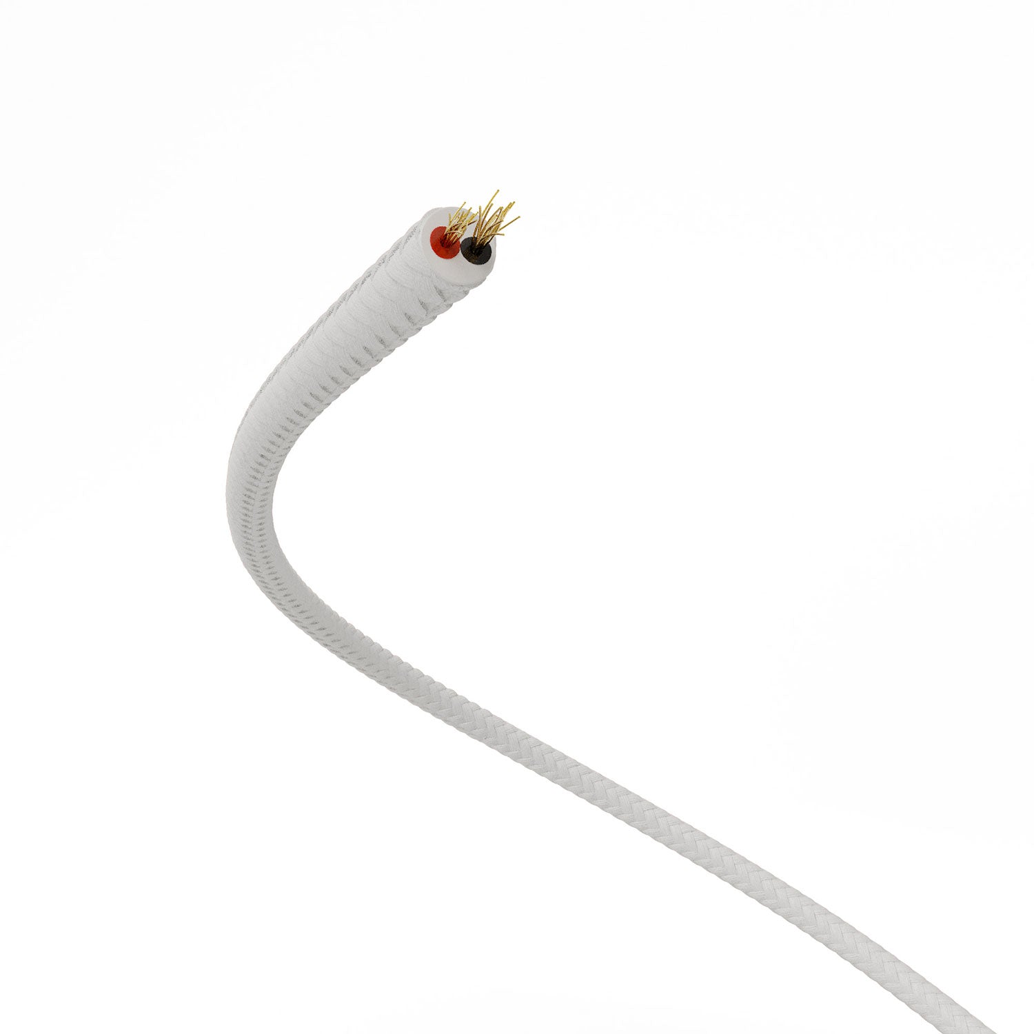 Cavo elettrico Extra Low Voltage rivestito in tessuto effetto seta Bianco RM01