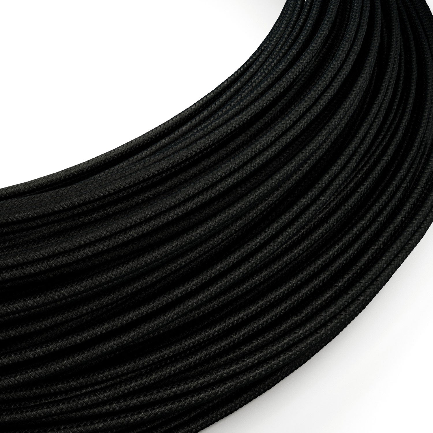Cavo elettrico Extra Low Voltage rivestito in tessuto effetto seta Nero RM04