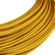 Cavo elettrico Extra Low Voltage rivestito in tessuto effetto seta Oro RM05