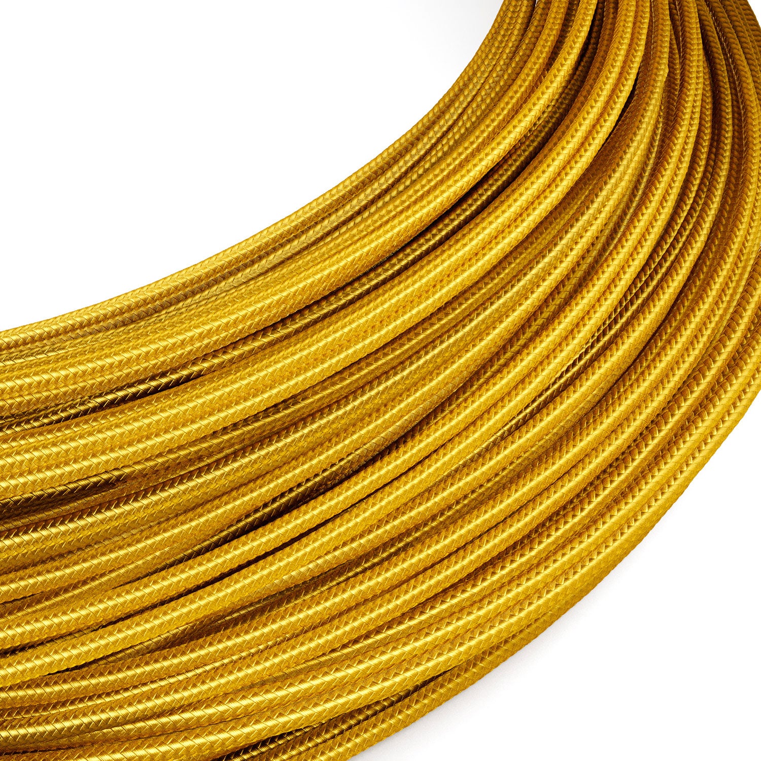 Cavo elettrico Extra Low Voltage rivestito in tessuto effetto seta Oro RM05