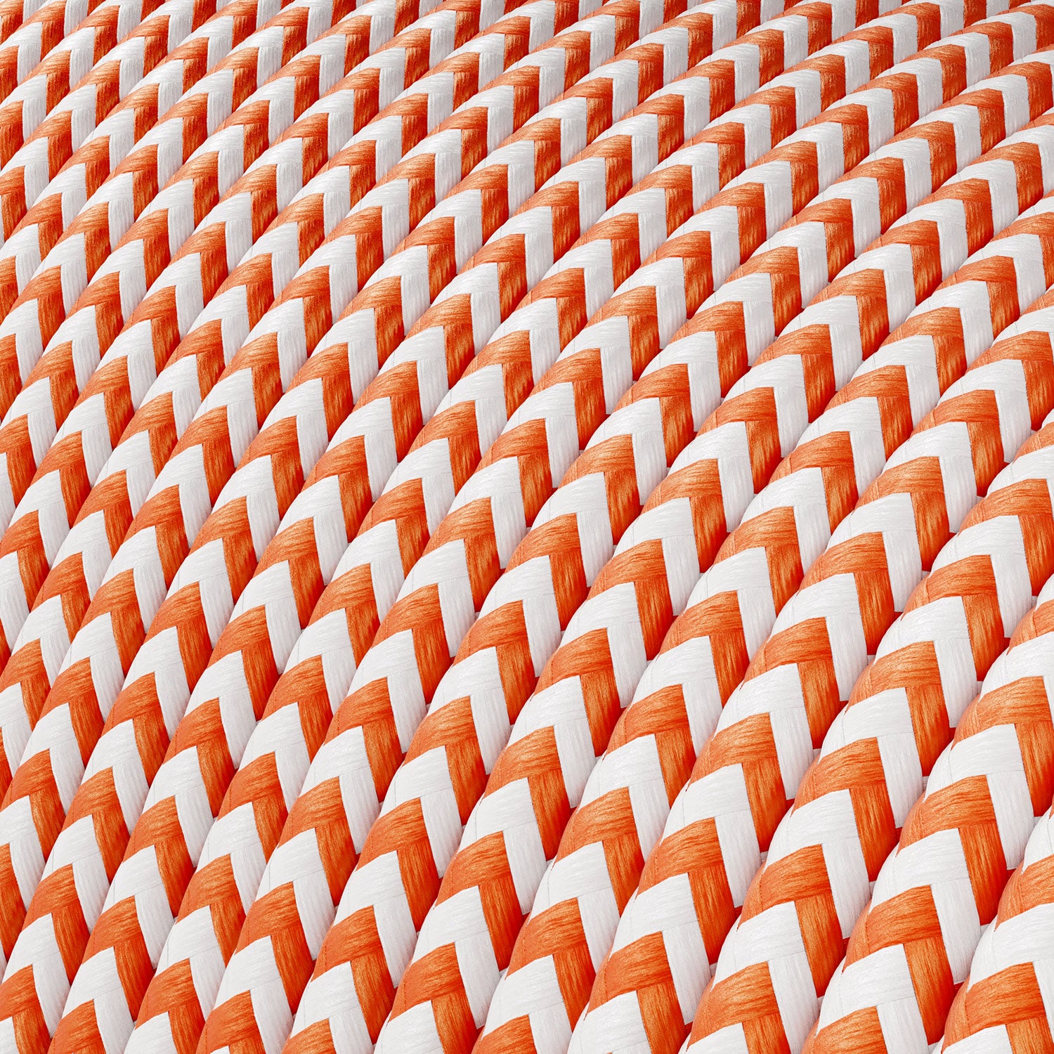 Cavo elettrico Extra Low Voltage rivestito in tessuto Zig Zag Bianco Arancione RZ15