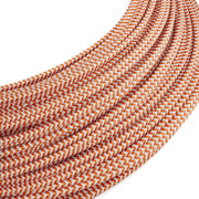 Cavo elettrico Extra Low Voltage rivestito in tessuto Zig Zag Bianco Arancione RZ15