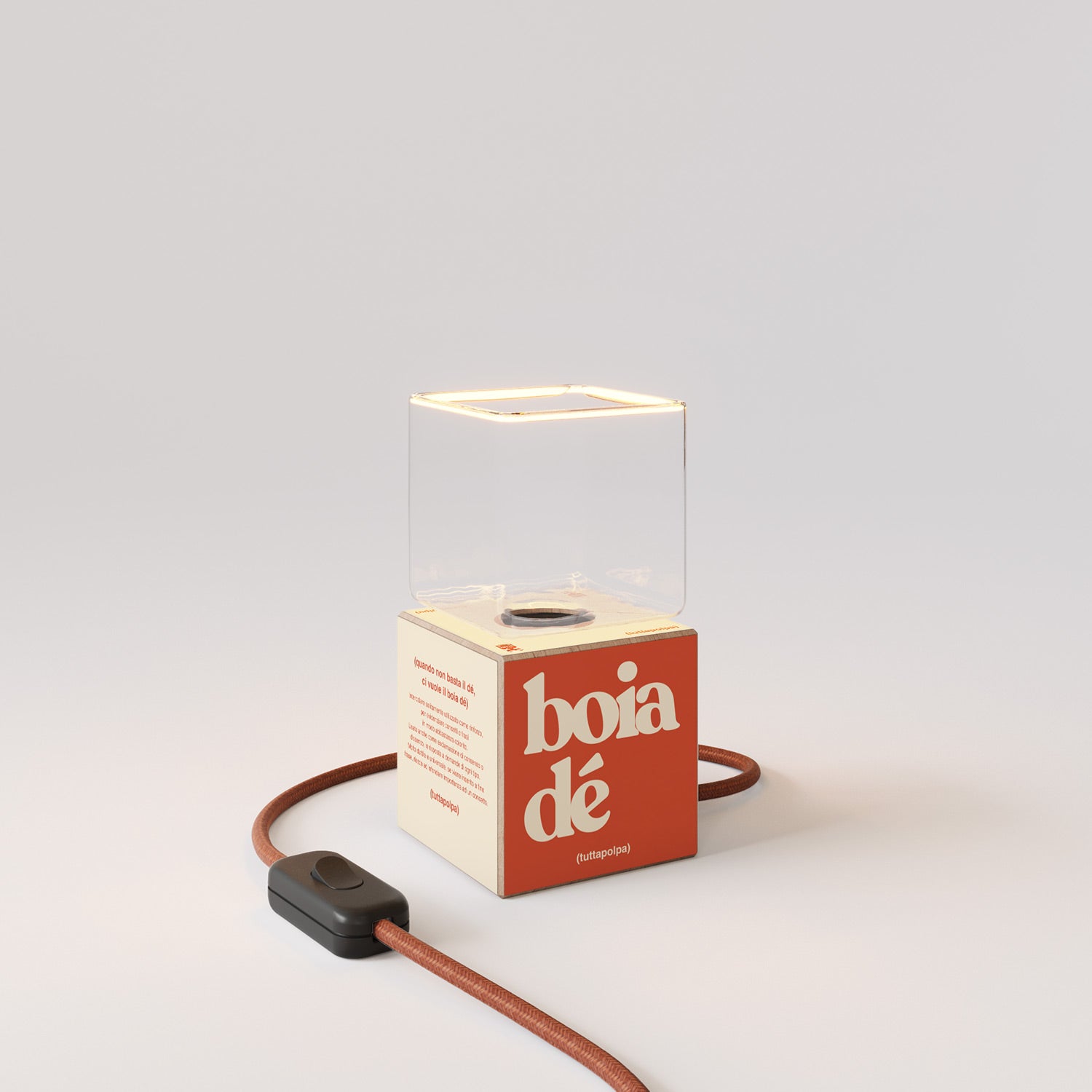 Cubetto table lamp with US plug, "Boia de" Ghost bulb - Tuttapolpa