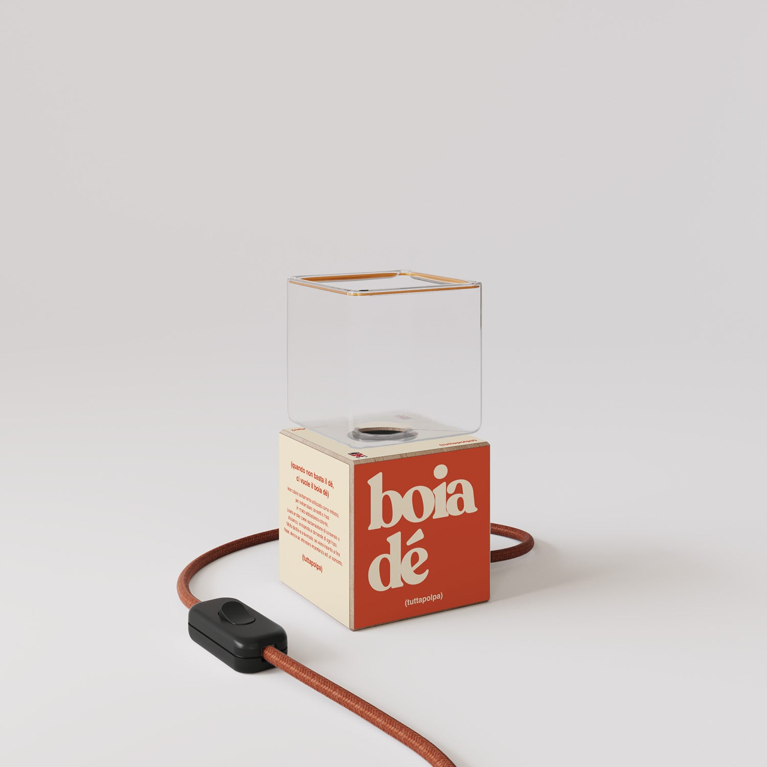 Cubetto table lamp with US plug, "Boia de" Ghost bulb - Tuttapolpa