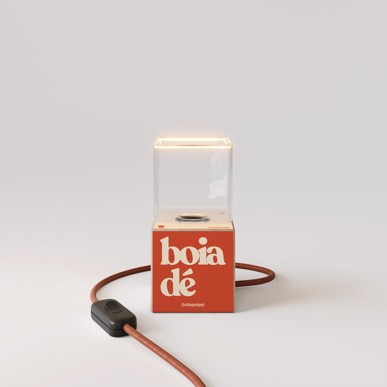 Cubetto table lamp with US plug, "Boia de" Ghost bulb - Tuttapolpa