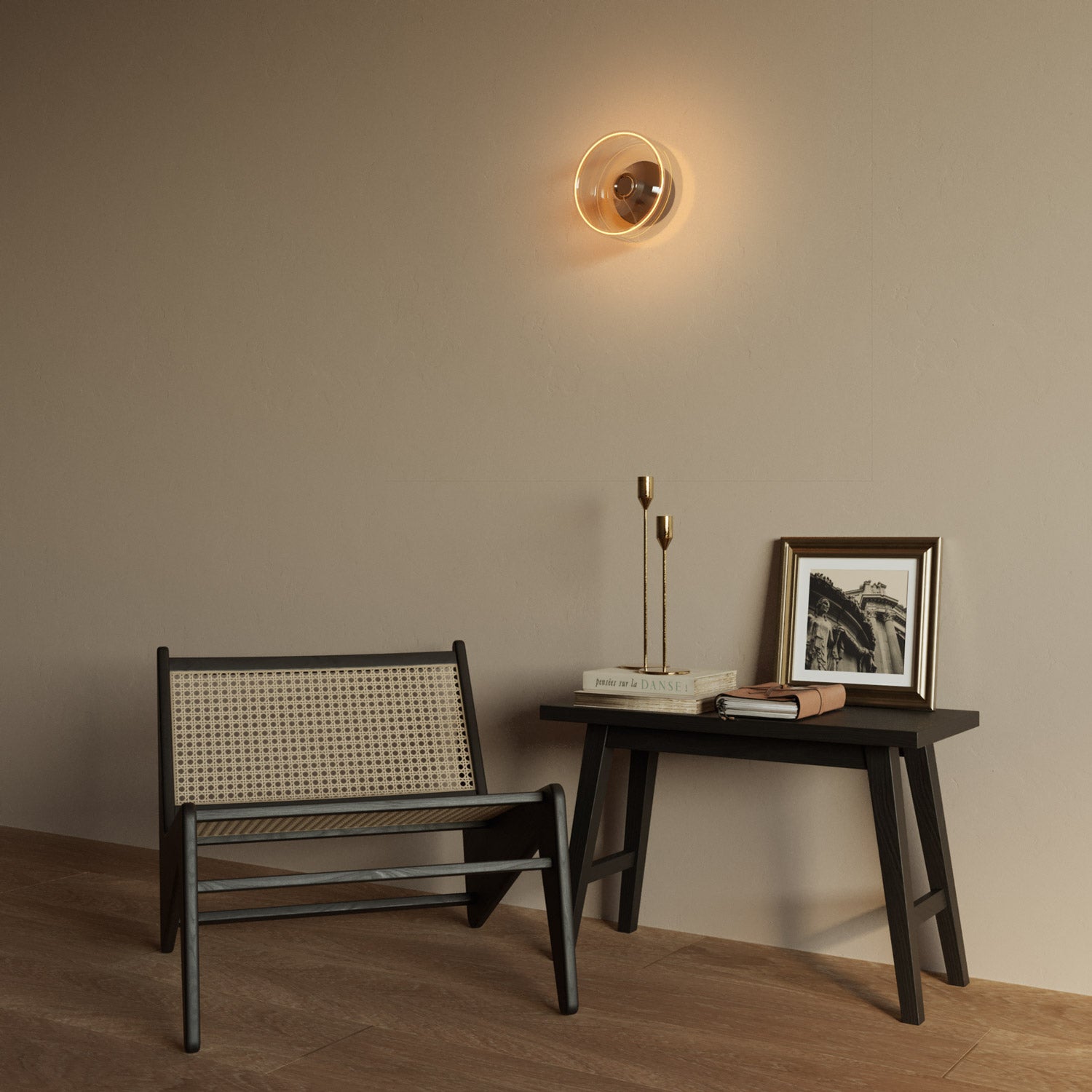 Fermaluce wall lamp Black with G02 bulb