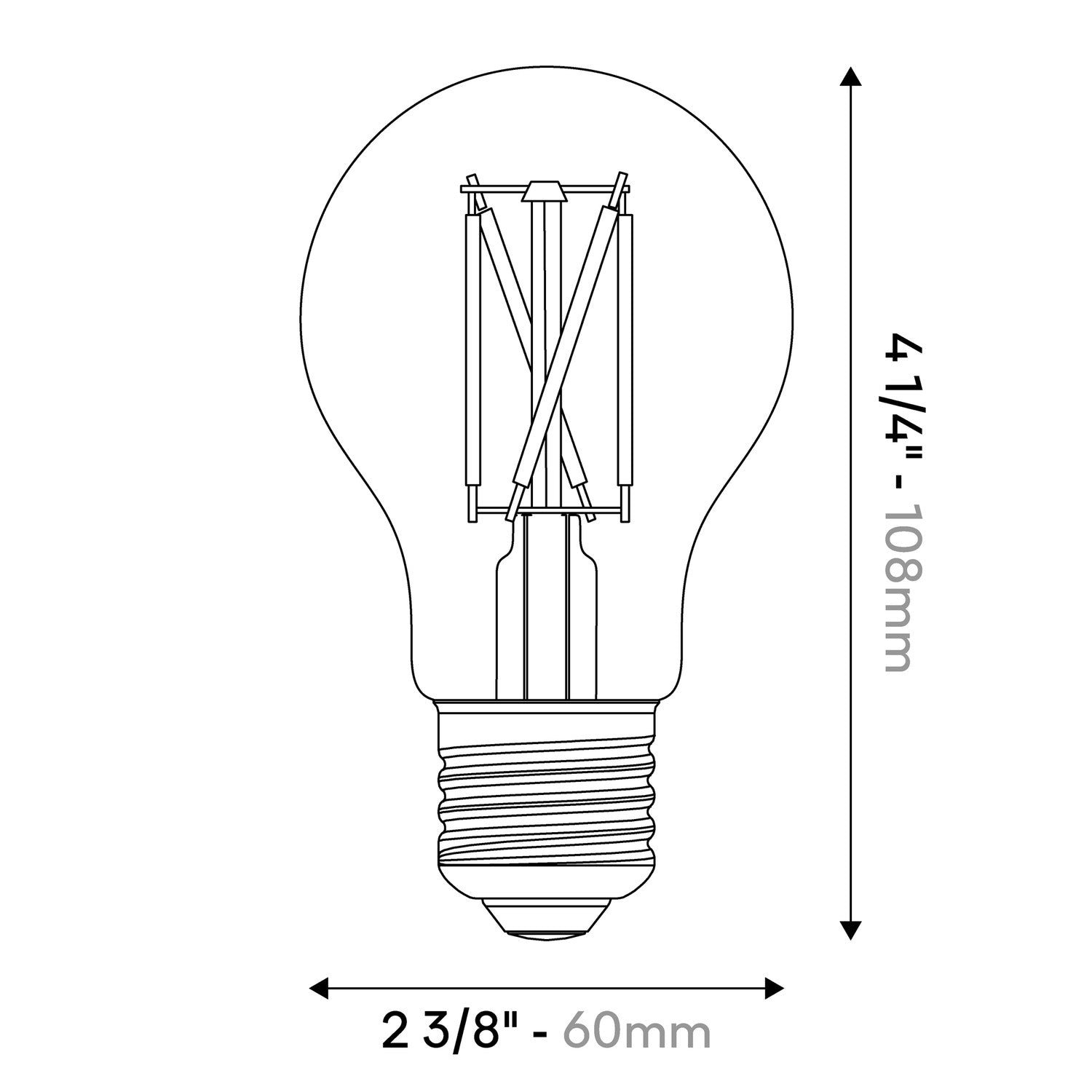 LED Porcelain Effect Light Bulb CRI 95 A19 8.8W 600Lm E26 120V 2700K Dimmable - P06