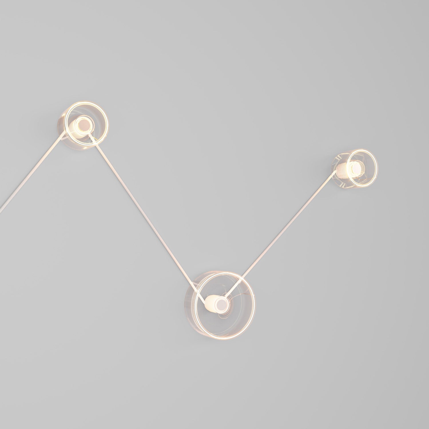 Spostaluce wall lamp with 3 Ghost bulbs and white cable