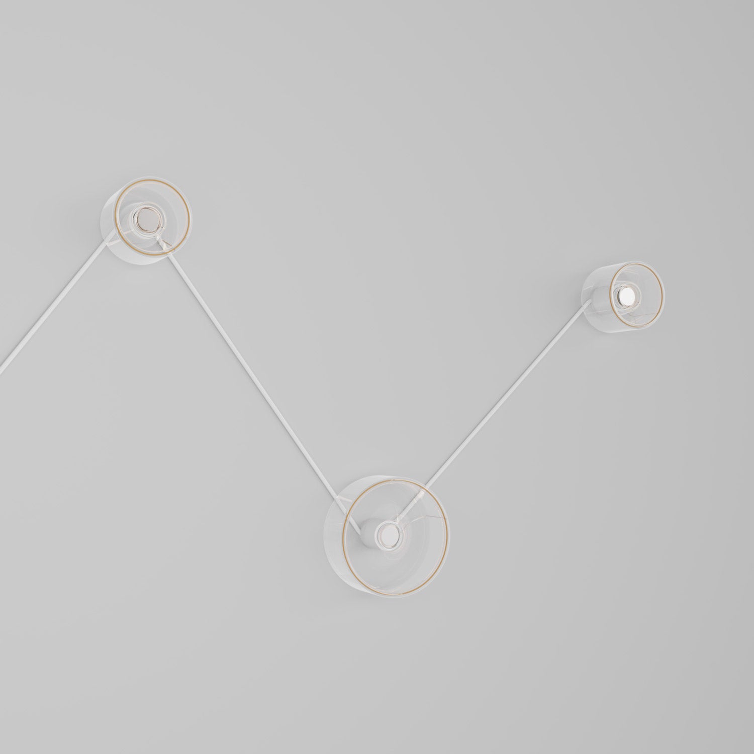 Spostaluce wall lamp with 3 Ghost bulbs and white cable