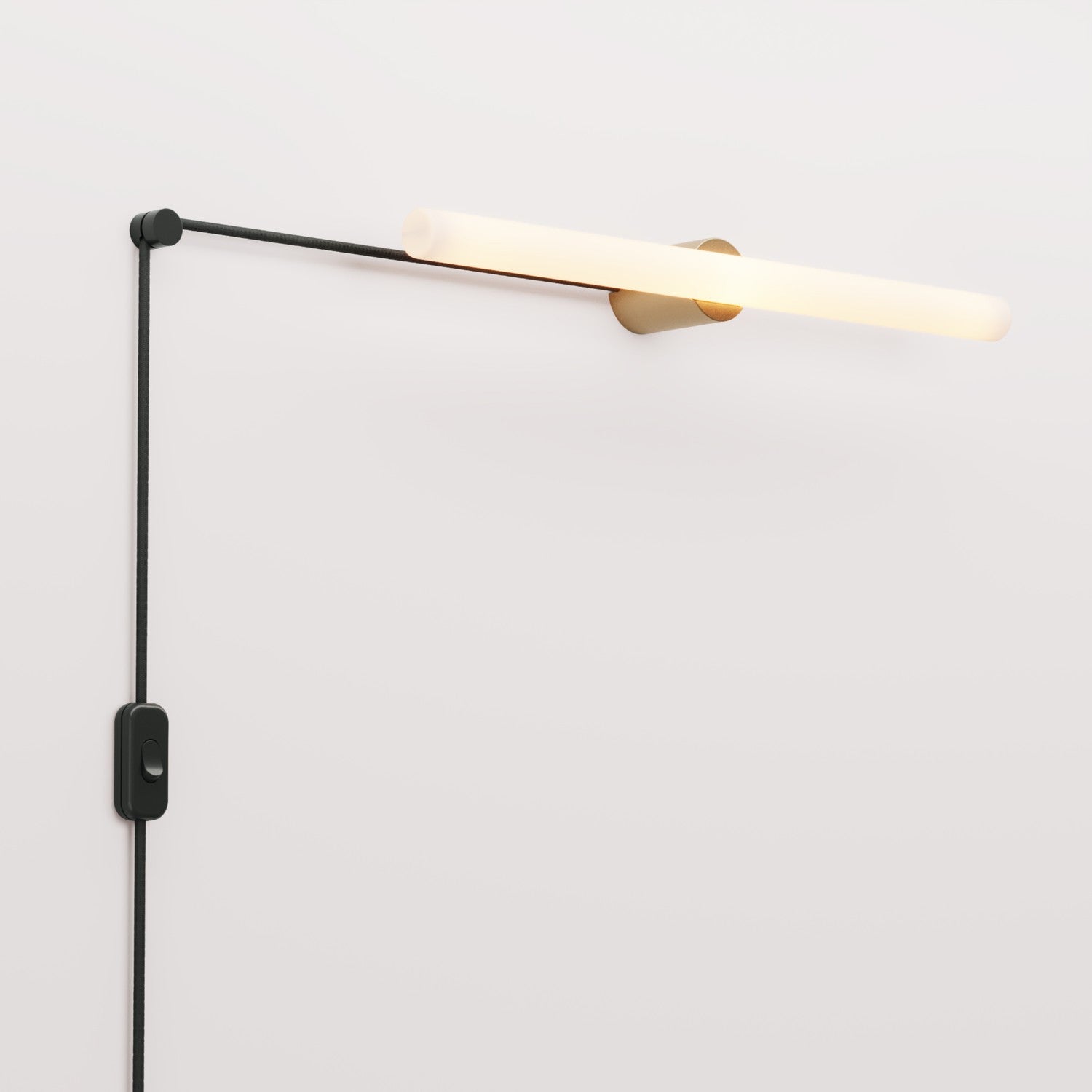 Spostaluce Plug-in Light with Metal Finish and S14d LED Linear Light Bulb - Brushed Bronze
