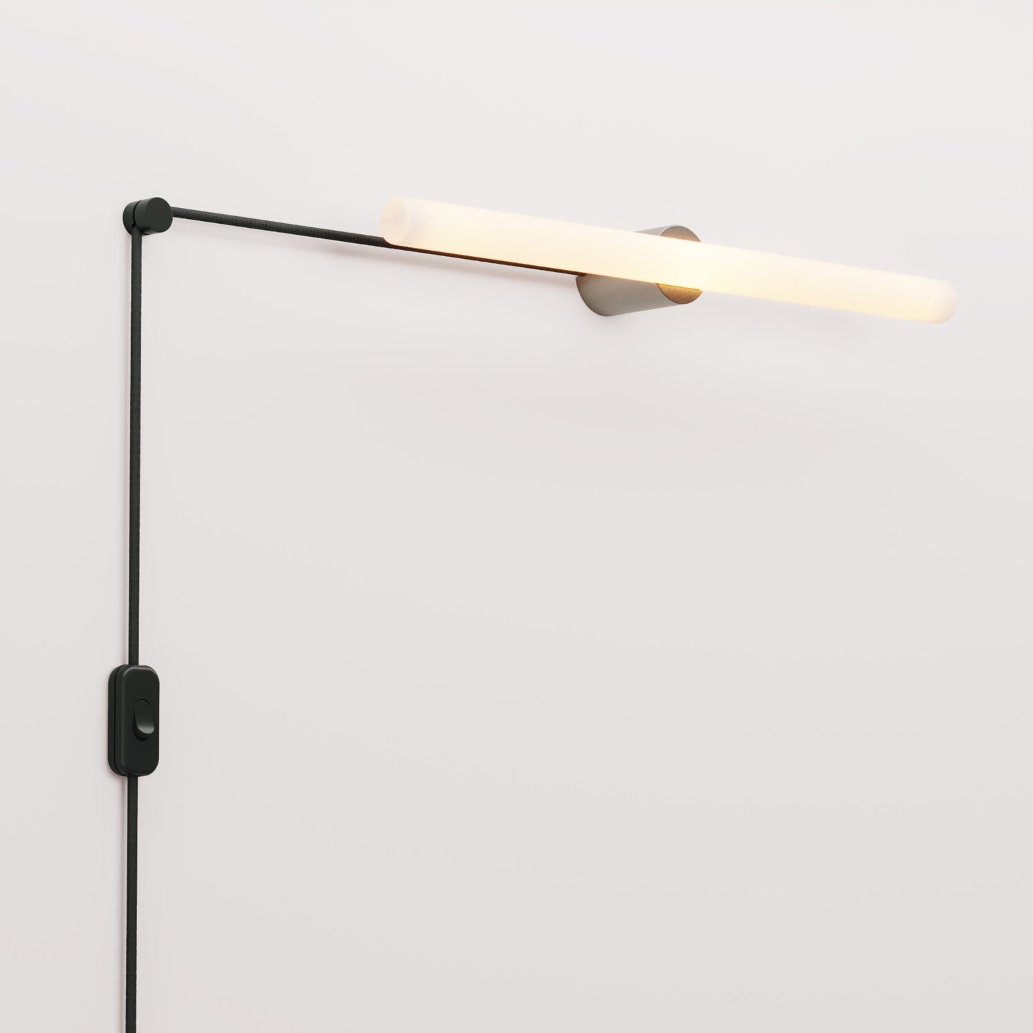 Spostaluce Plug-in Light with Metal Finish and S14d LED Linear Light Bulb - Brushed Titanium