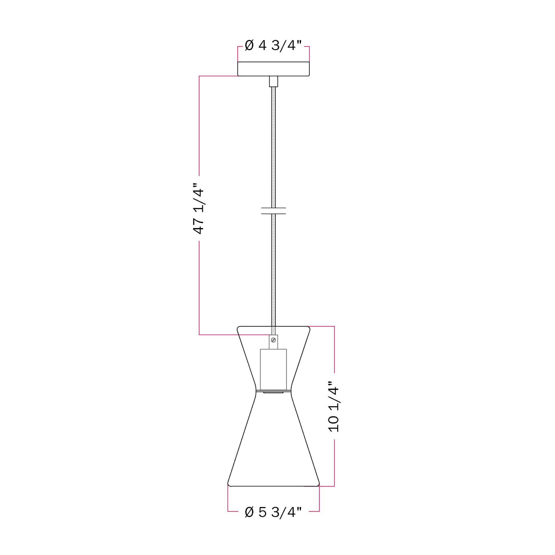 Ghost Double Cone Pendant Lamp - Black