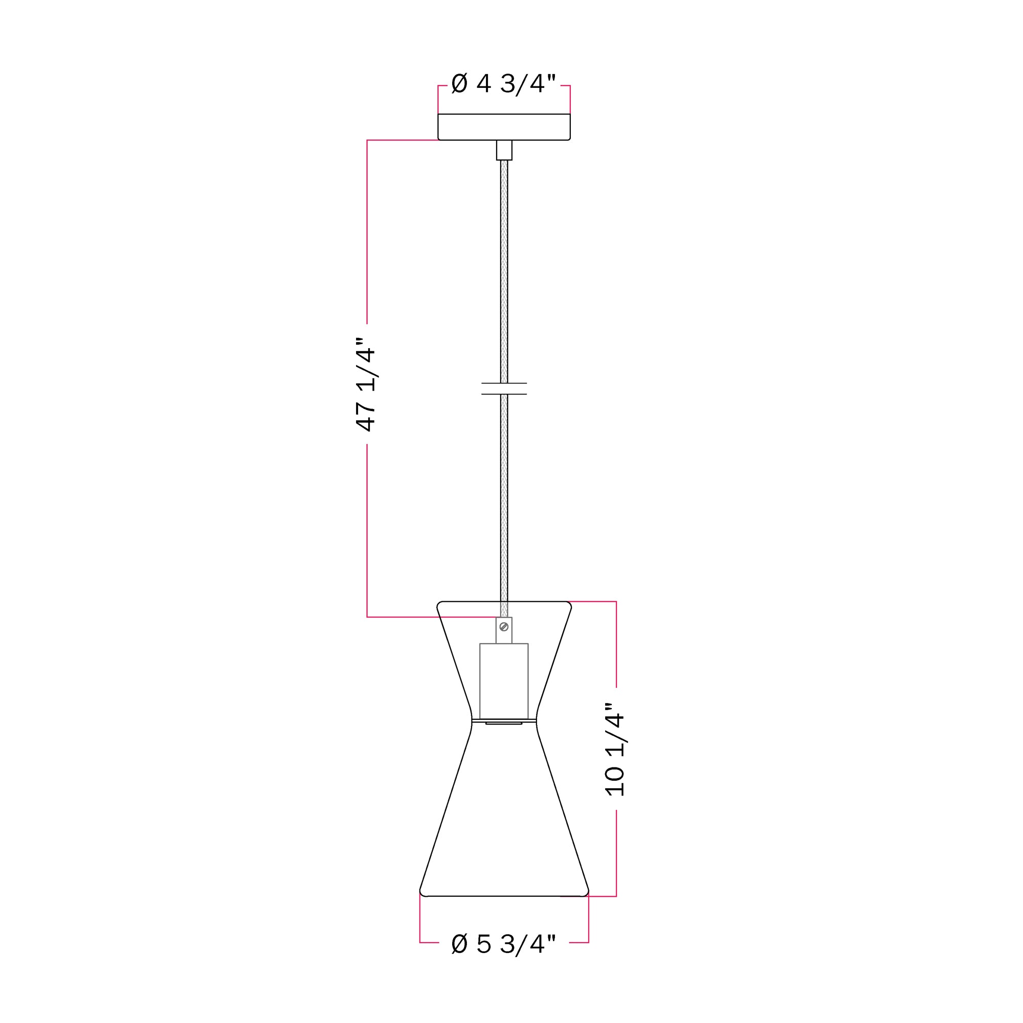 Ghost Double Cone Pendant Lamp - Black