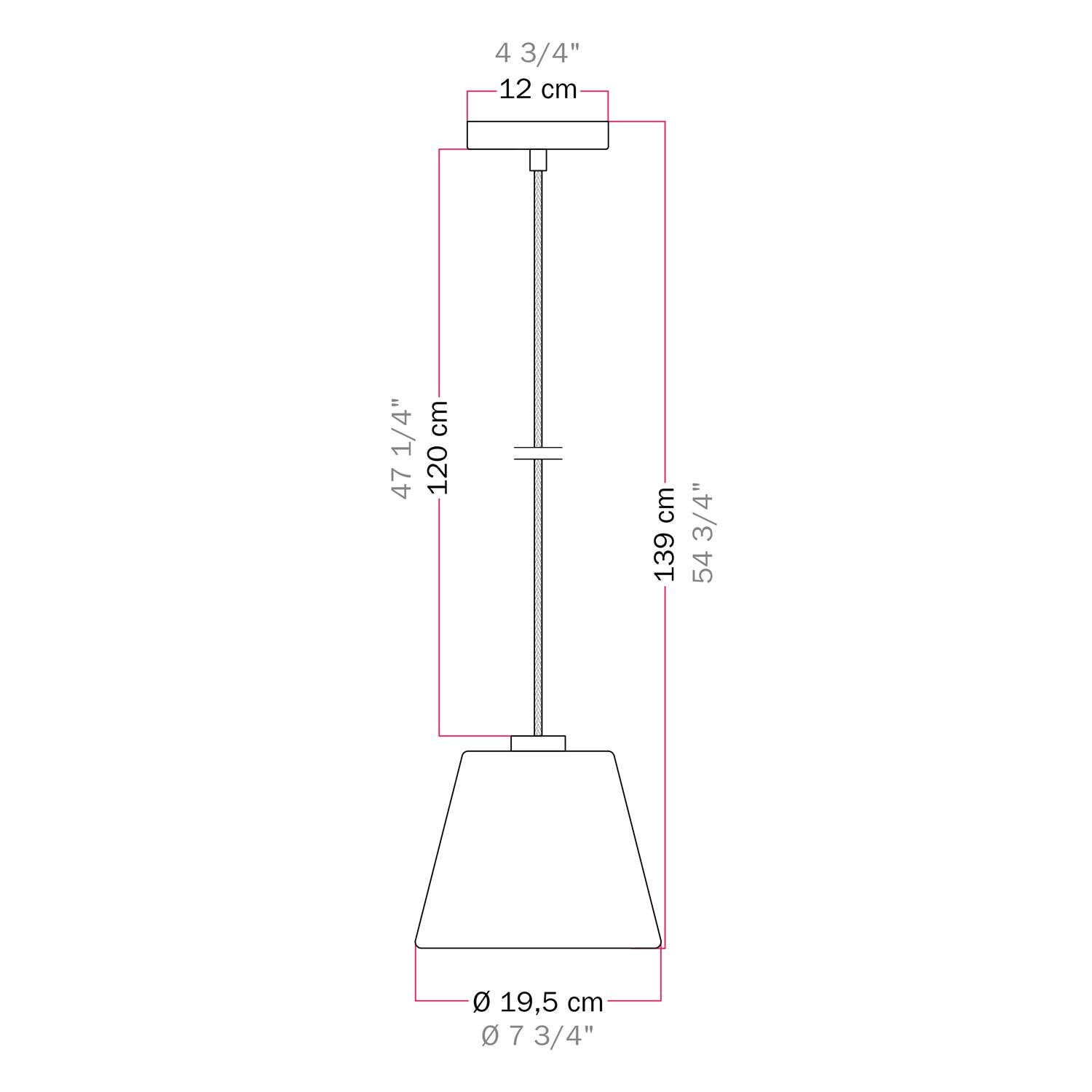 Pendant lamp with clear cone Ghost bulb - Black