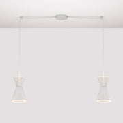 Double-Drop Ghost Double Cone Pendant Lamp - Matte White