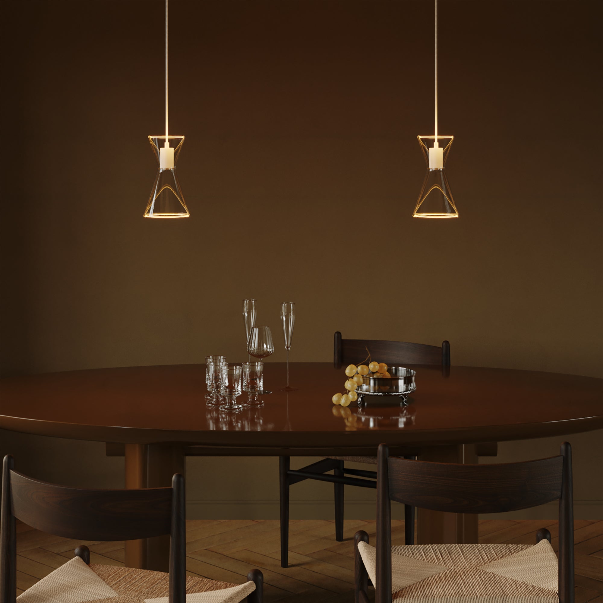 Double-Drop Ghost Double Cone Pendant Lamp - Matte White