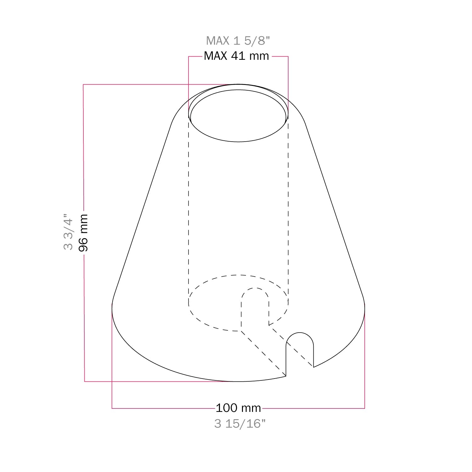 Base lampada in legno - Cono
