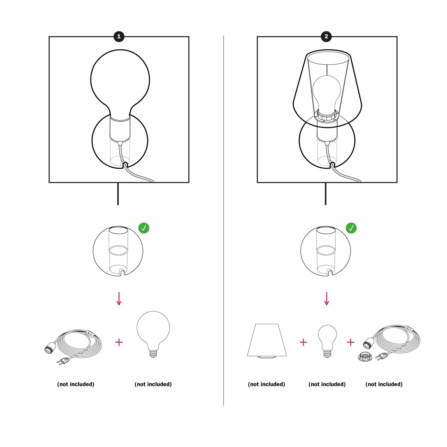 Base lampada in legno - Sfera
