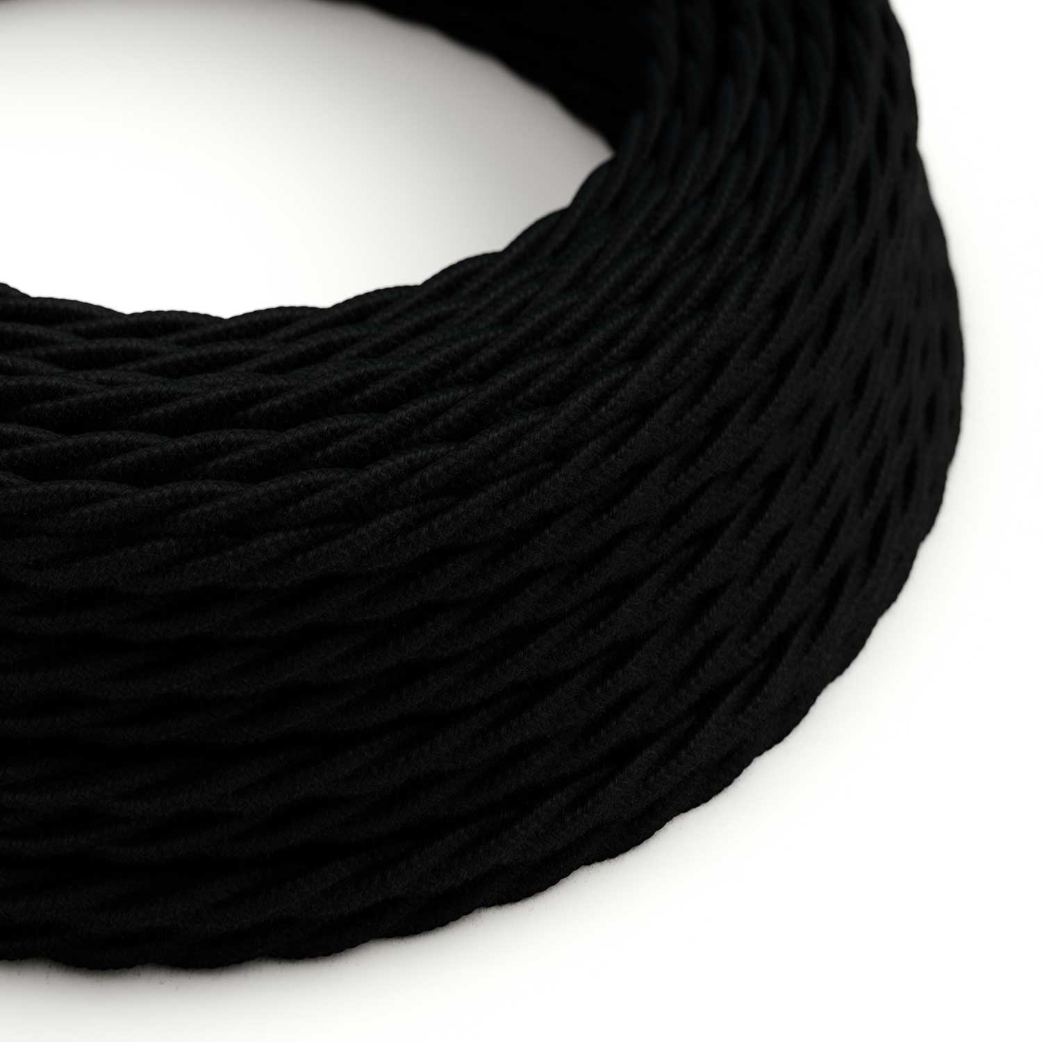 Black Cotton covered Twisted electric cable - TC04
