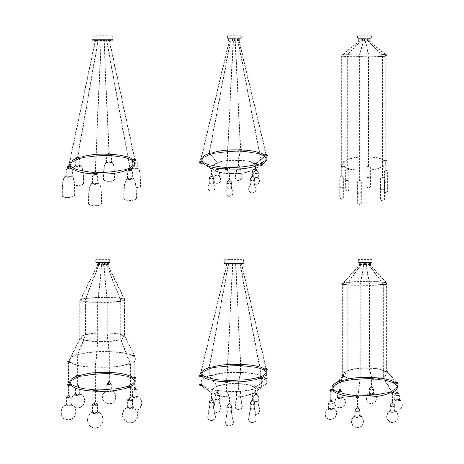 Cage Cerchio - Struttura per lampadari - Nero M - Ø 60 cm