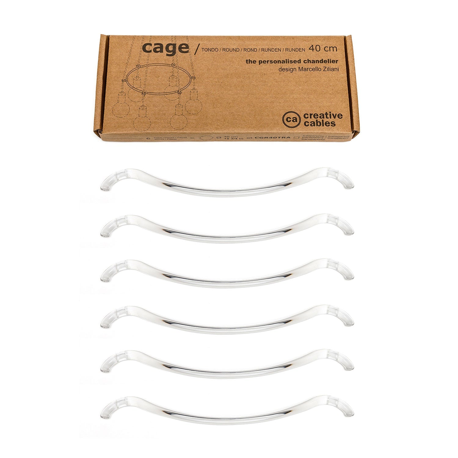 Cage Cerchio - Struttura per lampadari - Trasparente S - Ø 40 cm