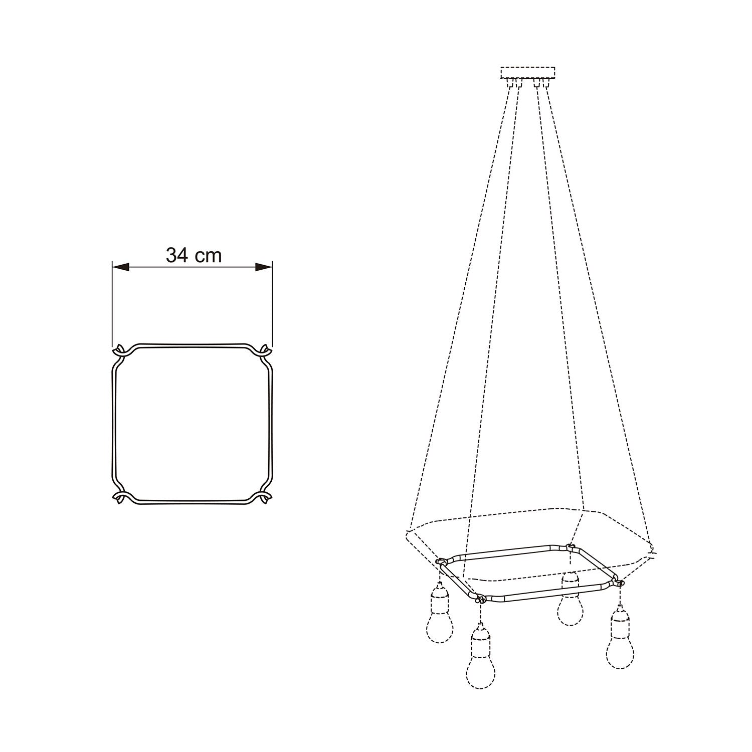 Cage Quadrato - Struttura per lampadari - Nero S - L 34 cm