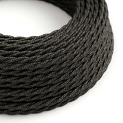 Charcoal Linen covered Twisted electric cable - TN03