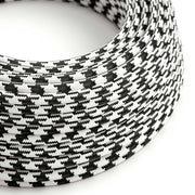Cloth Covered Wire - Black & White Houndstooth RP04 - UL Listed