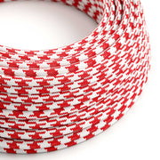 Cloth Covered Wire - Red & White Houndstooth RP09 - UL Listed