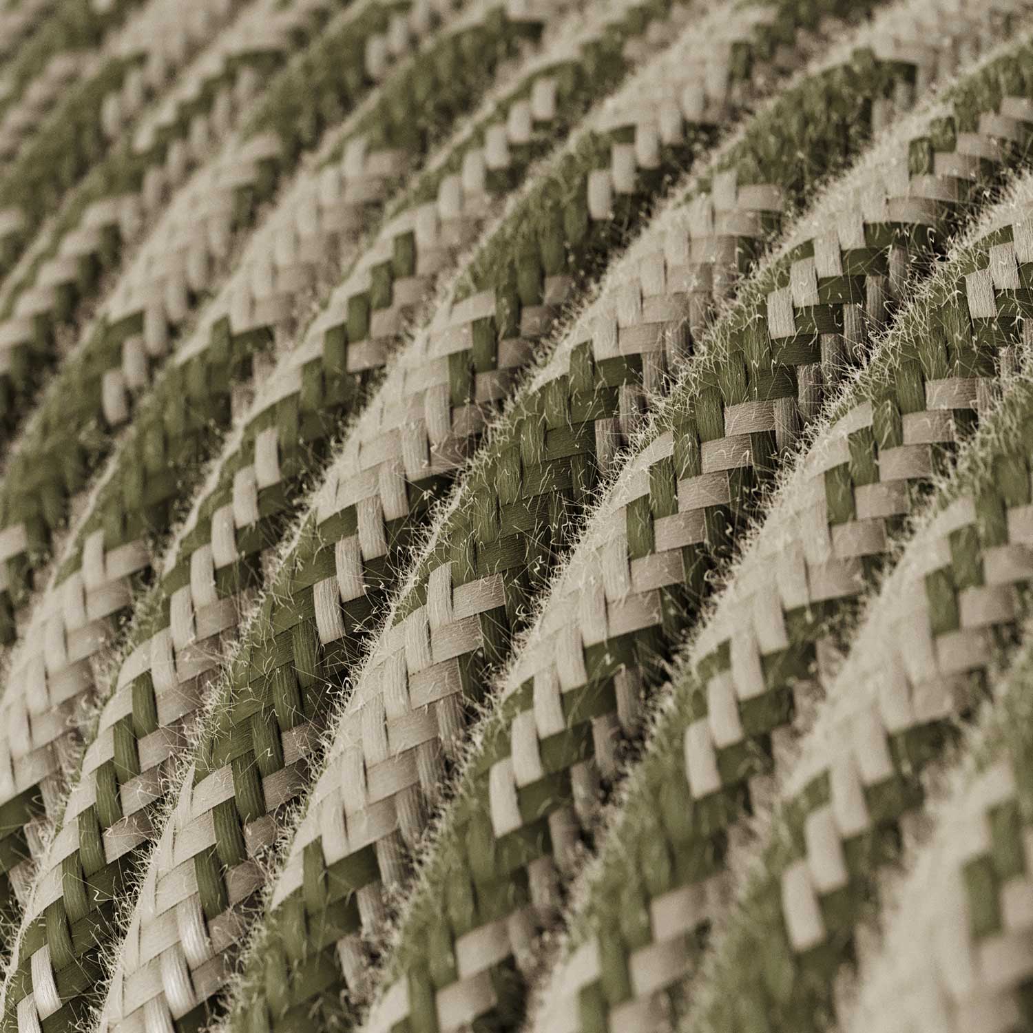 Cloth Covered Wire - Thyme & Ivory Cotton Houndstooth RP30 - UL Listed
