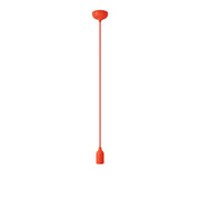 Colourful silicone suspension lamp with fabric cable - Orange