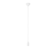 Colourful silicone suspension lamp with fabric cable - White