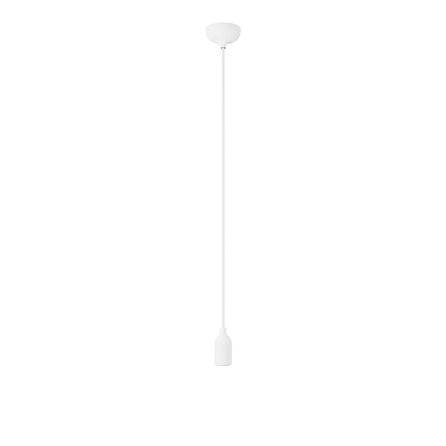 Colourful silicone suspension lamp with fabric cable - White