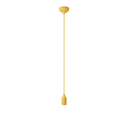 Colourful silicone suspension lamp with fabric cable - Yellow