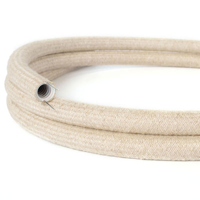 Creative-Tube, 20 mm diameter, covered in RN01 Natural Linen fabric, flexible raceway