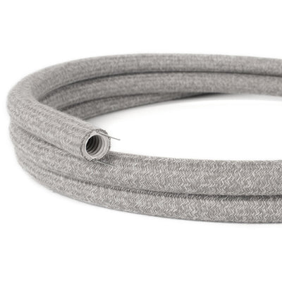 Creative-Tube, 20 mm diameter, fabric-covered RN02 Natural Gray Linen, flexible raceway