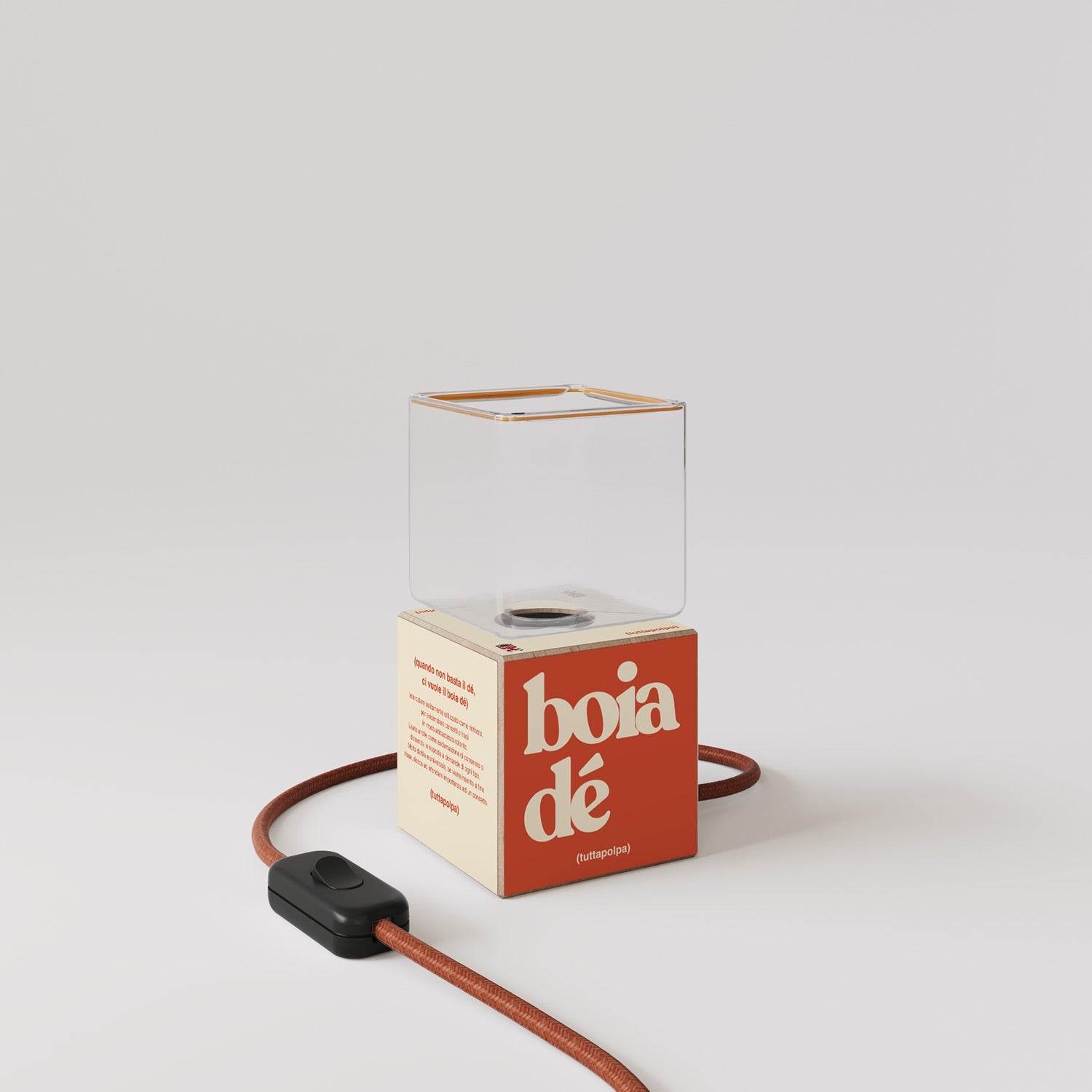 Cubetto table lamp with US plug, "Boia de" Ghost bulb - Tuttapolpa