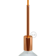 Cylindrical metal UL E26 light bulb socket kit with 15 cm cable clamp - Copper