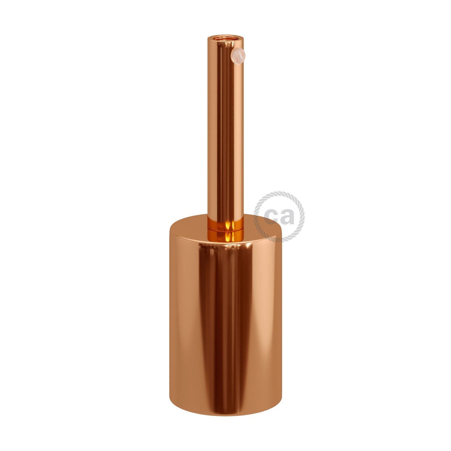 Cylindrical metal UL E26 light bulb socket kit with 7 cm cable clamp - Copper