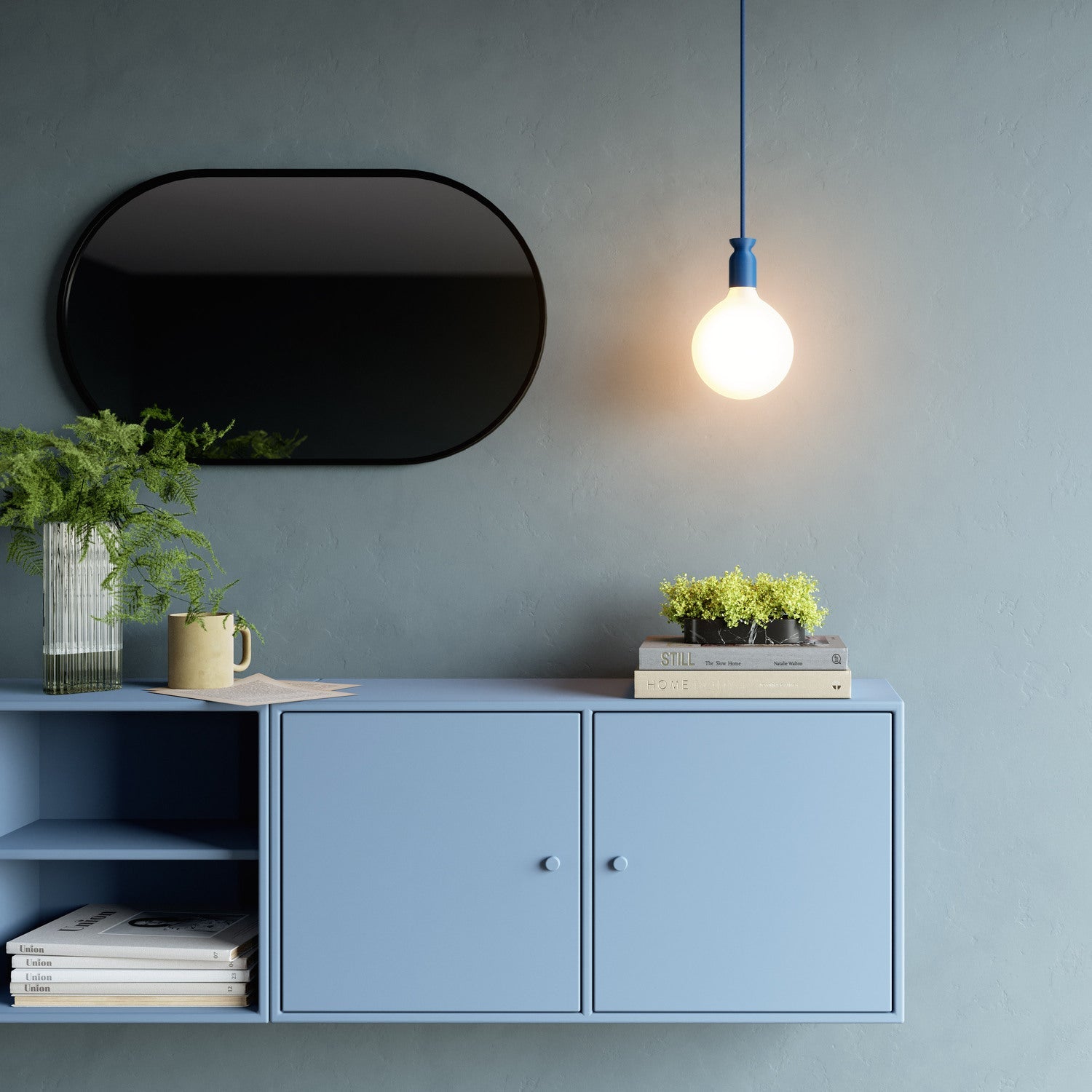 E26 socket kit in recycled plastic from 3D printing - Cobalt