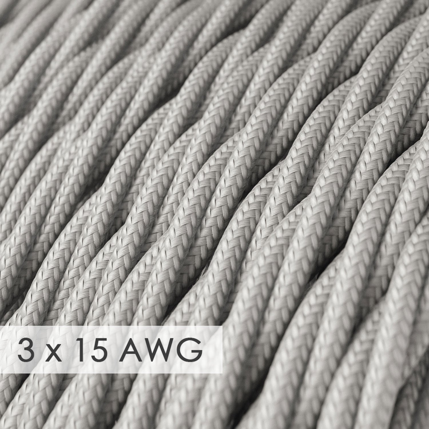 Extension Cord - Twisted Silver Rayon TM02 - 15/3 AWG